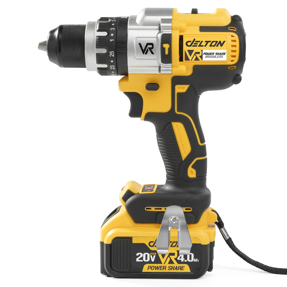 สว่านไร้สาย (พร้อมแบตเตอรี่) DELTON รุ่น AFF-10EB VR-SERIES 20V 4AH